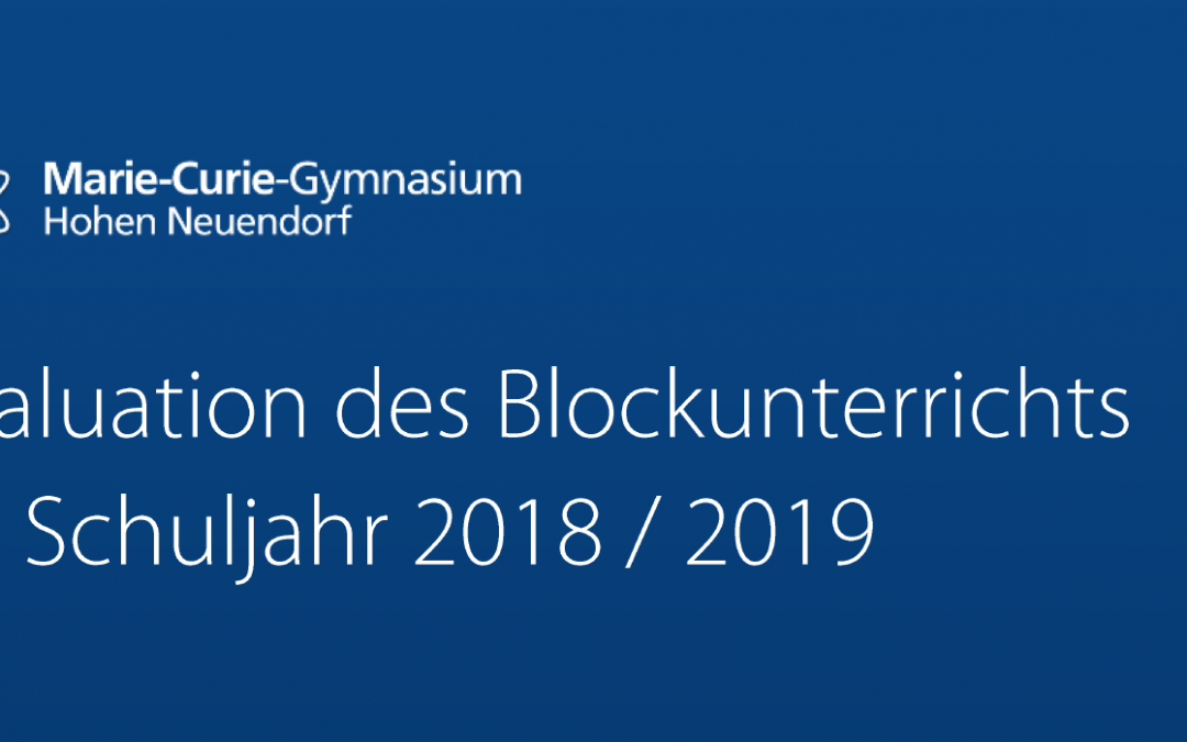 Ergebnisse der Evaluation zum Blockunterricht